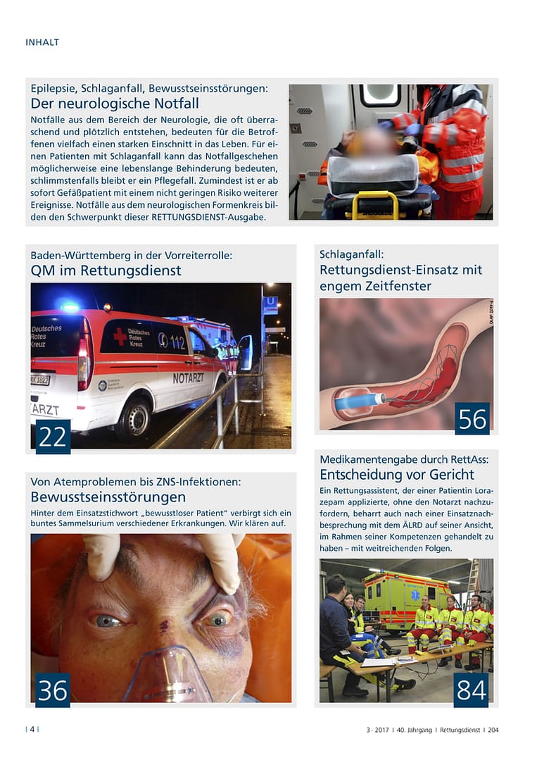 Rettungsdienst 3/2017 - Neurologische Notfälle