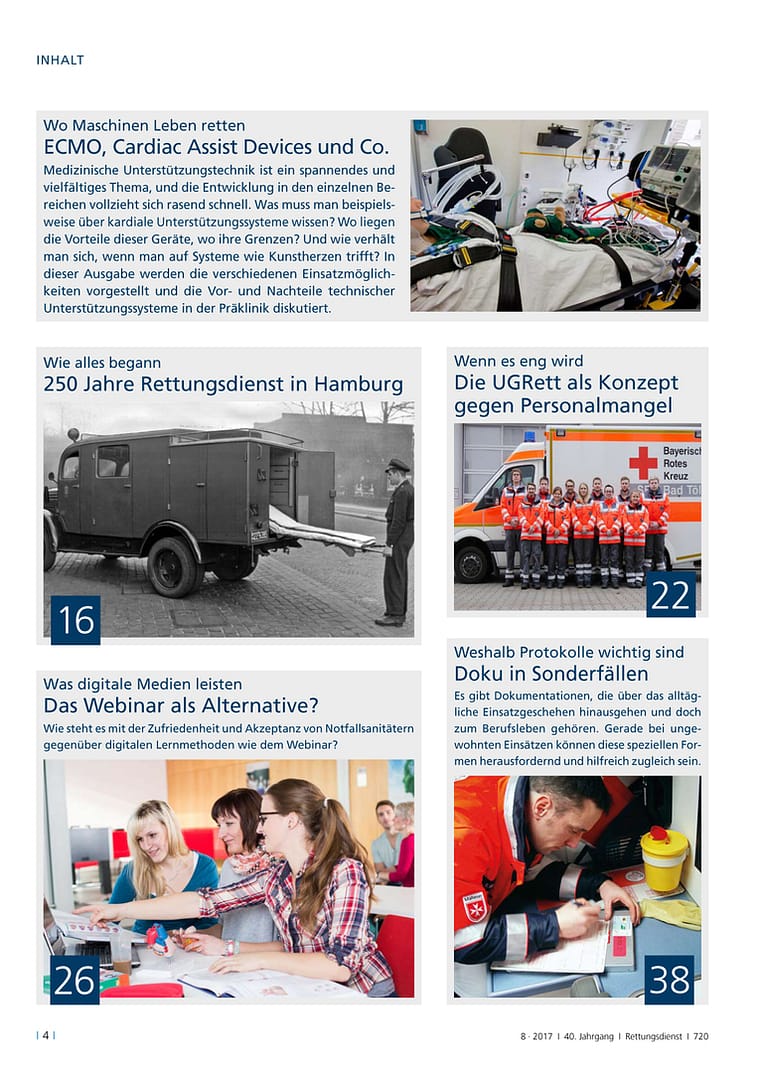 Rettungsdienst 8/2017 - Kardiale Unterstützungssysteme