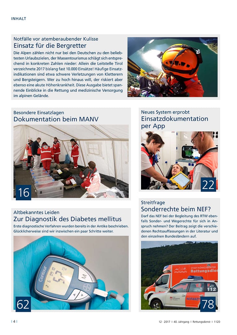 Rettungsdienst 12/2017 - Alpine Rettung