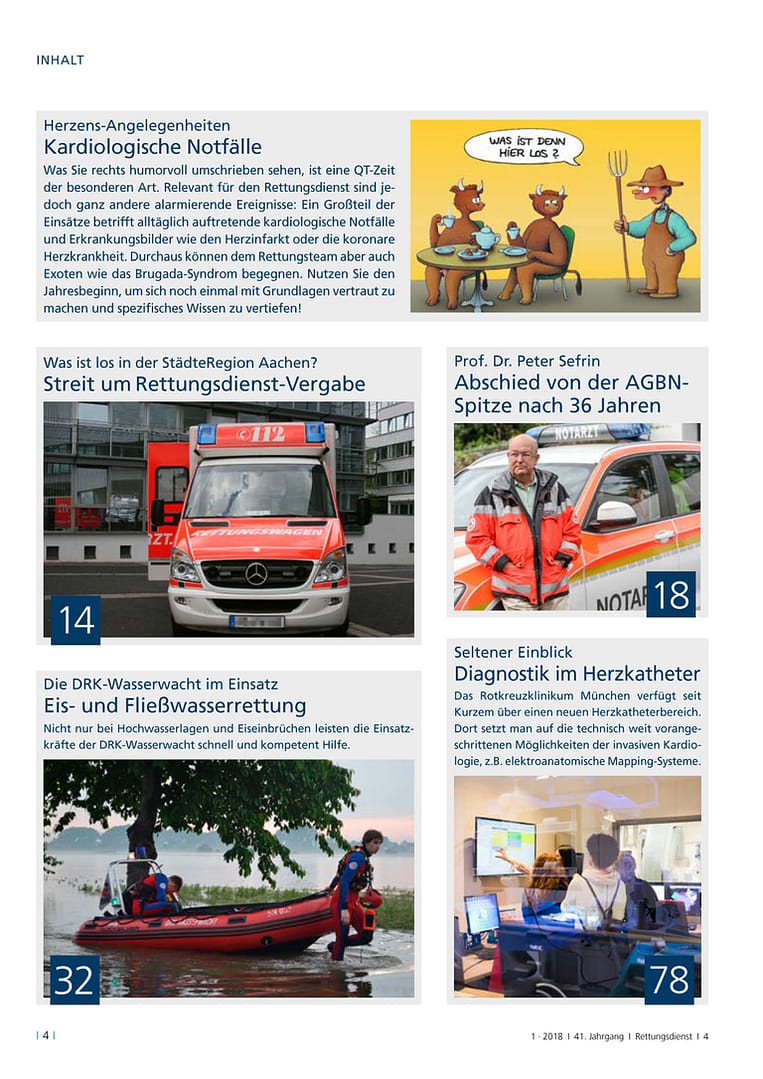 Rettungsdienst 1/2018 - Kardiologische Notfälle