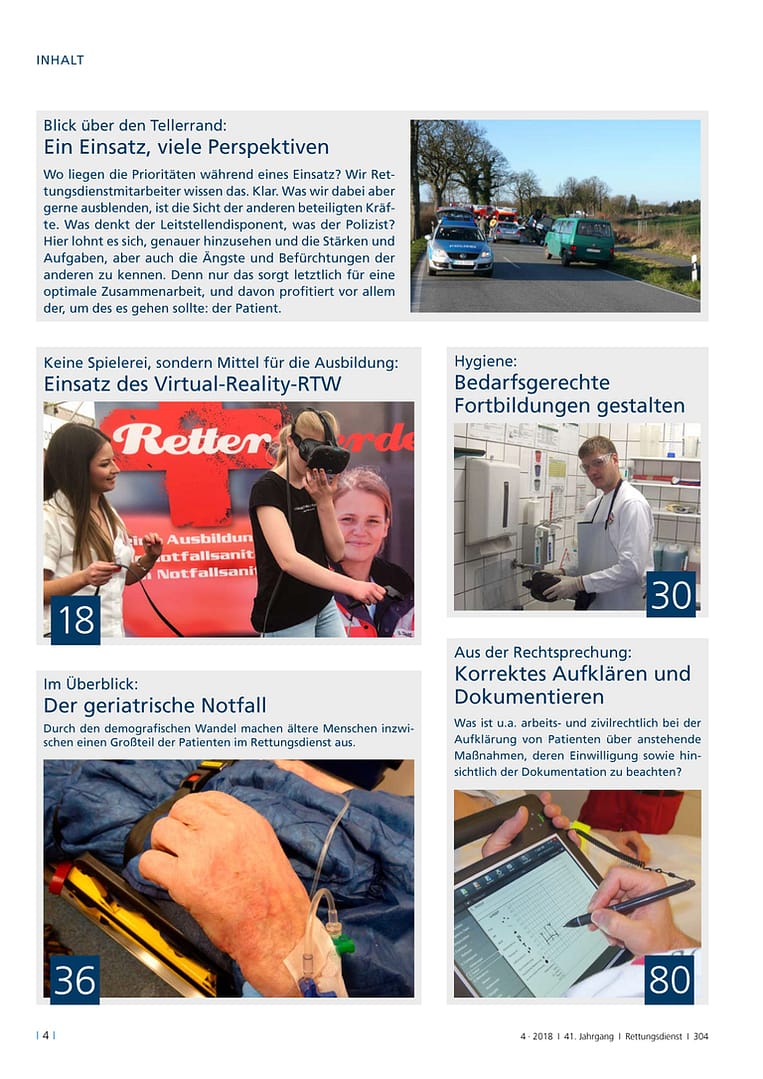 Rettungsdienst 4/2018 - Ein Notfall – viele Perspektiven