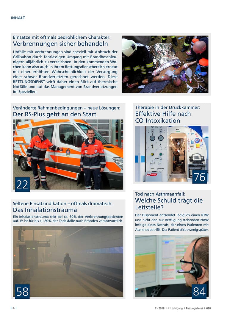 Rettungsdienst 7/2018 - Thermische Notfälle