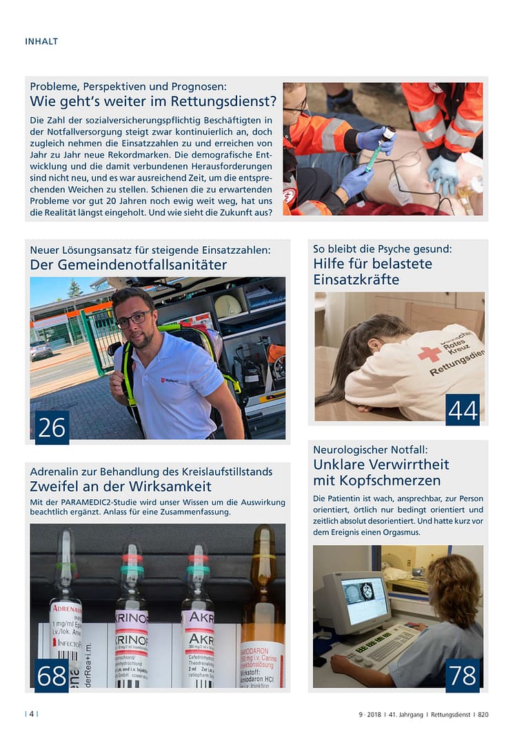 Rettungsdienst 9/2018 - Perspektiven und Prognosen