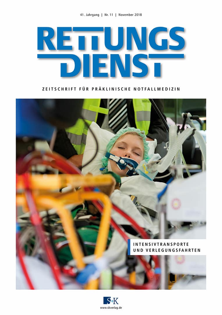 Rettungsdienst 11/2018 - Intensivtransporte und Verlegungsfahrten