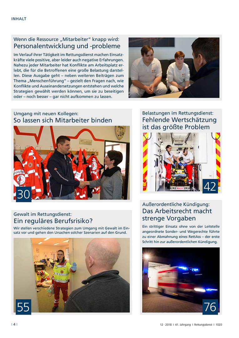 Rettungsdienst 12/2018 - Mitarbeiterführung und Motivation
