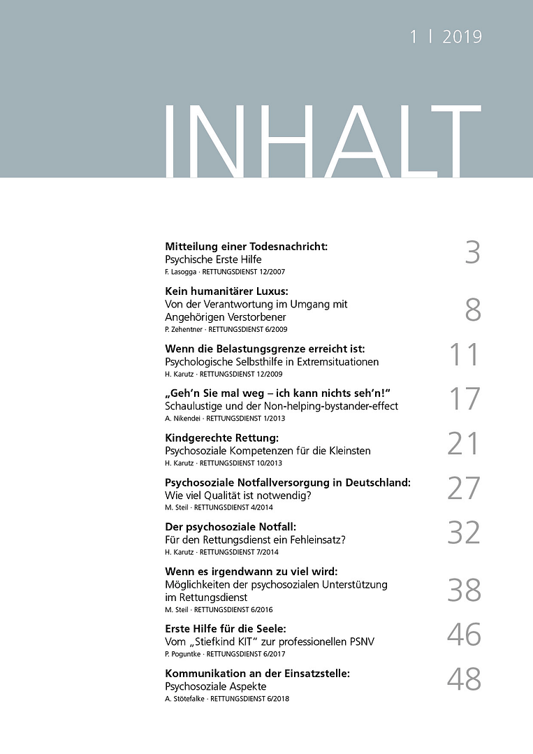 Psychosoziale Notfallversorgung - Digitale Spezialausgabe RETTUNGSDIENST [Digital] – Bild 2