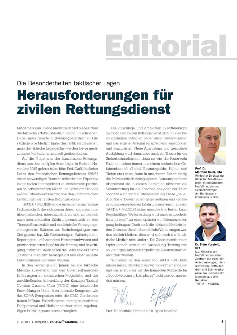 TAKTIK+MEDIZIN 01/2018 - Die Medics der GSG 9 (e-Journal) [Digital] – Bild 3