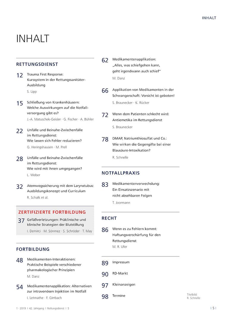Rettungsdienst 1/2019 - Medikamentengabe im Rettungsdienst (e-Journal) [Digital] – Bild 4