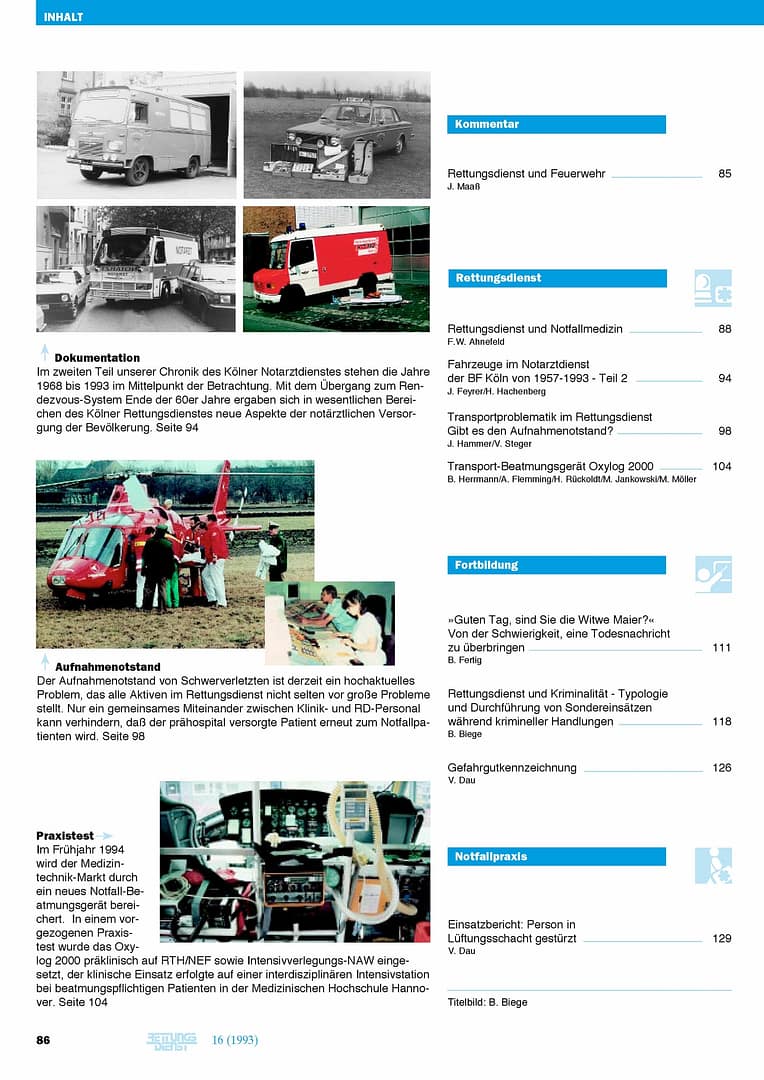 RETTUNGSDIENST 02/1994