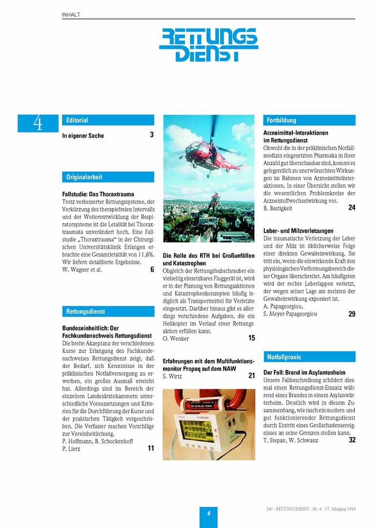 RETTUNGSDIENST 04/1994