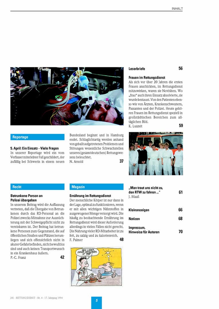 RETTUNGSDIENST 04/1994