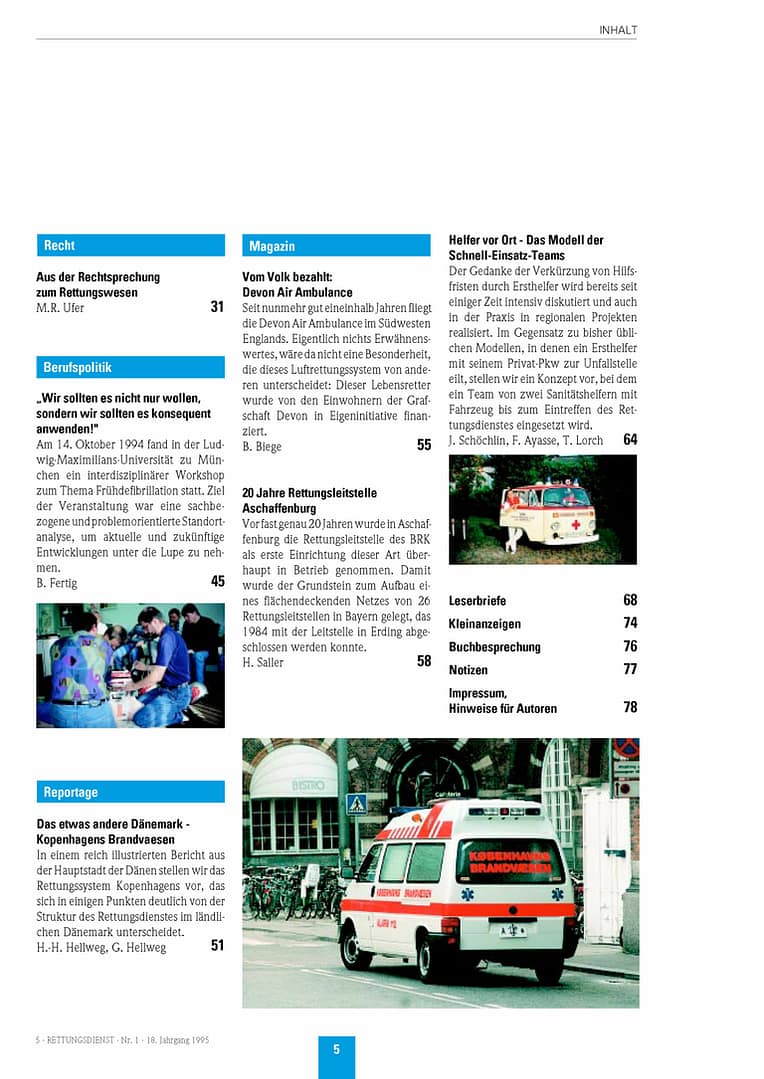 RETTUNGSDIENST 01/1995