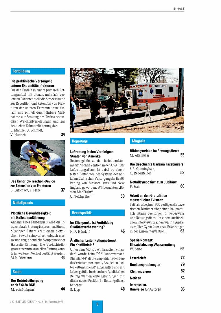 RETTUNGSDIENST 08/1995