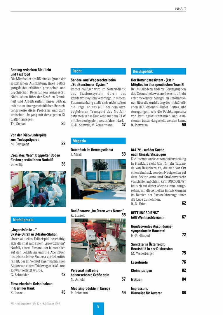 RETTUNGSDIENST 12/1995