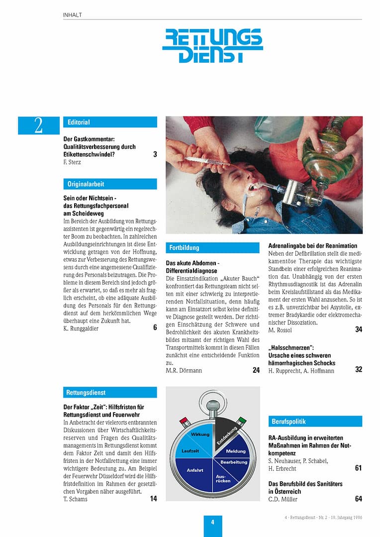 RETTUNGSDIENST 02/1996