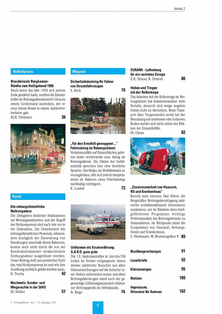 RETTUNGSDIENST 02/1996