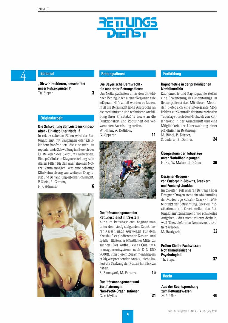 RETTUNGSDIENST 04/1996
