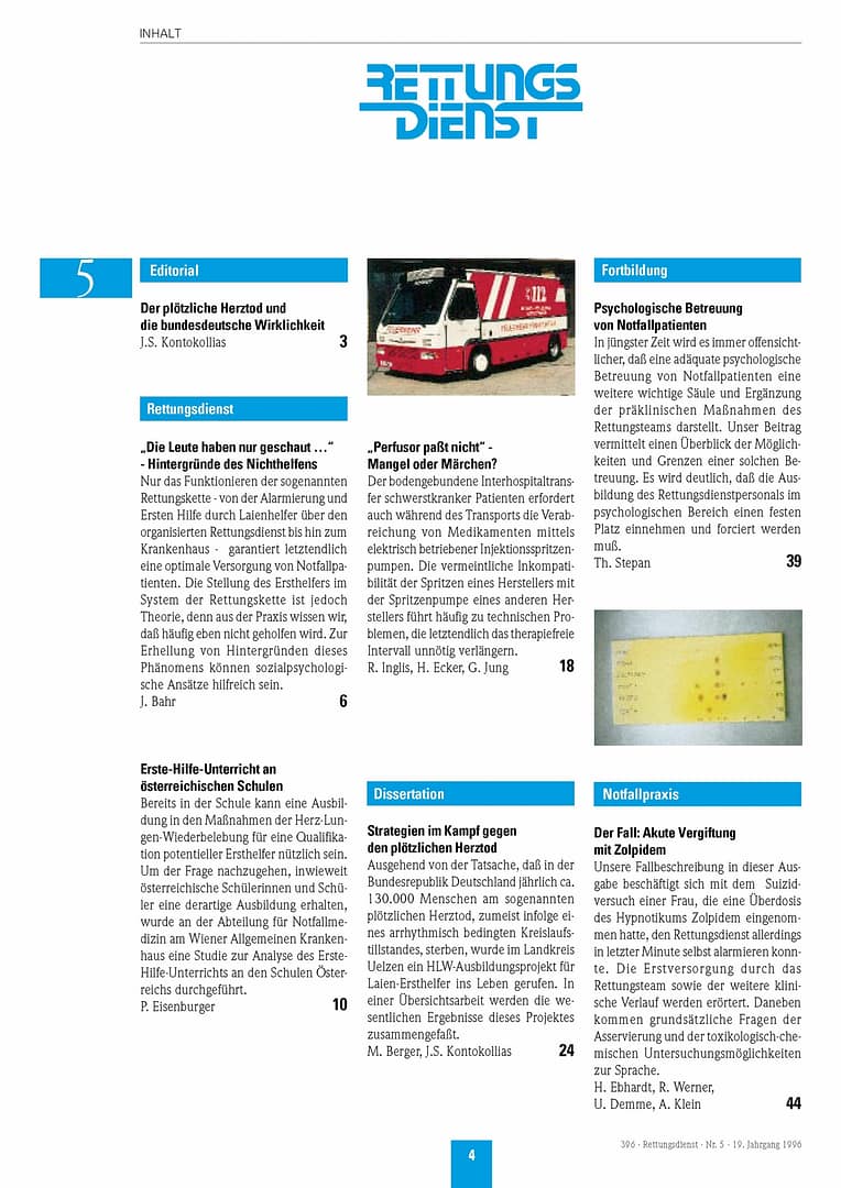 RETTUNGSDIENST 05/1996