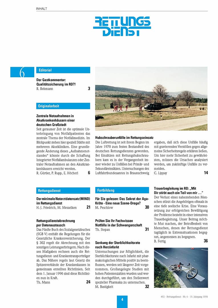 RETTUNGSDIENST 06/1996