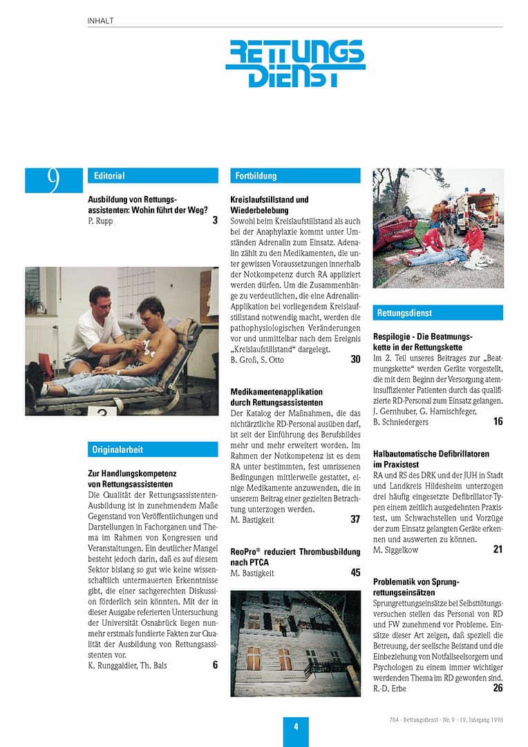 RETTUNGSDIENST 09/1996