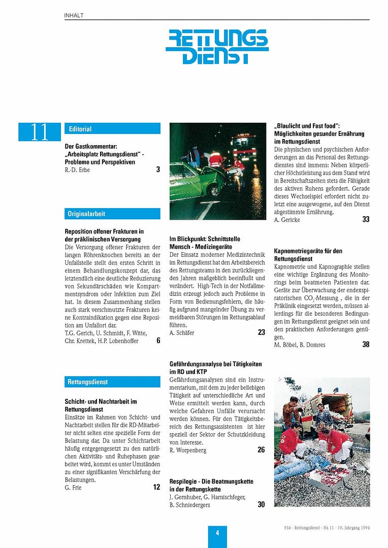 RETTUNGSDIENST 11/1996