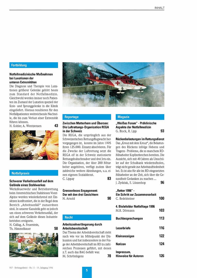 RETTUNGSDIENST 11/1996