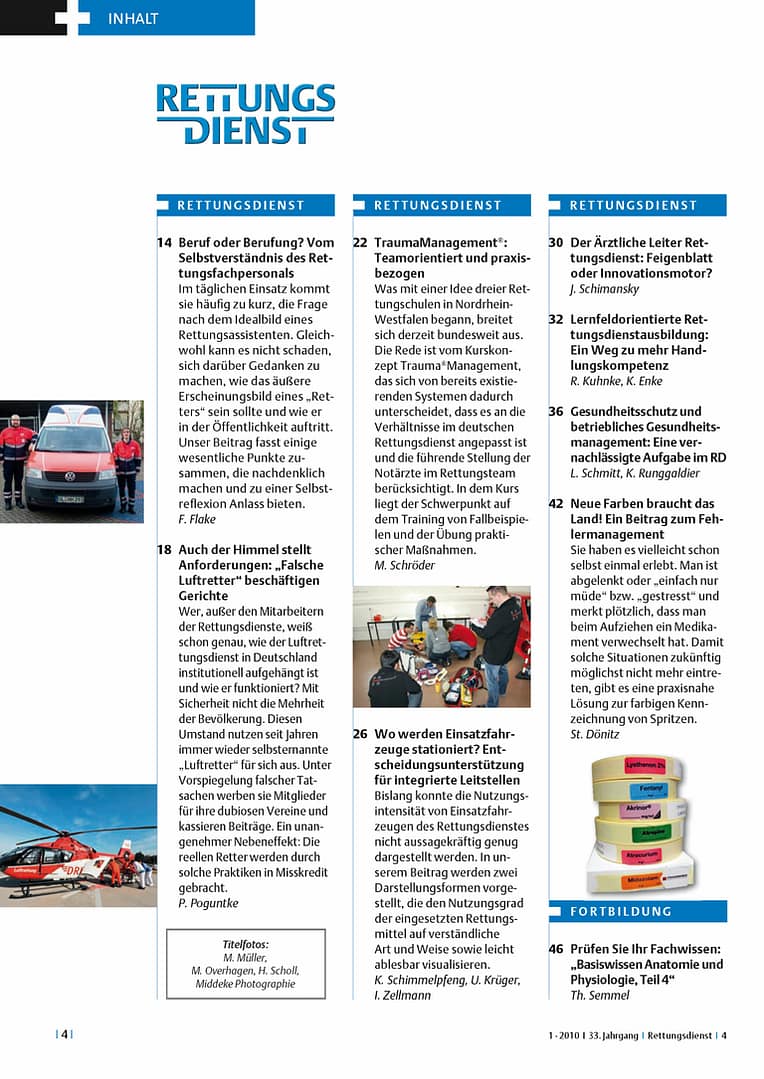 RETTUNGSDIENST 01/2010