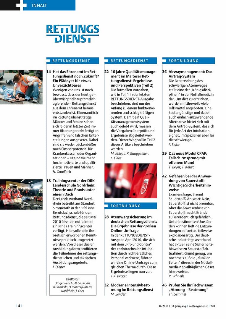 RETTUNGSDIENST 08/2010