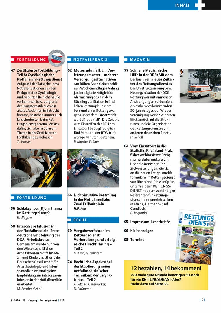 RETTUNGSDIENST 08/2010