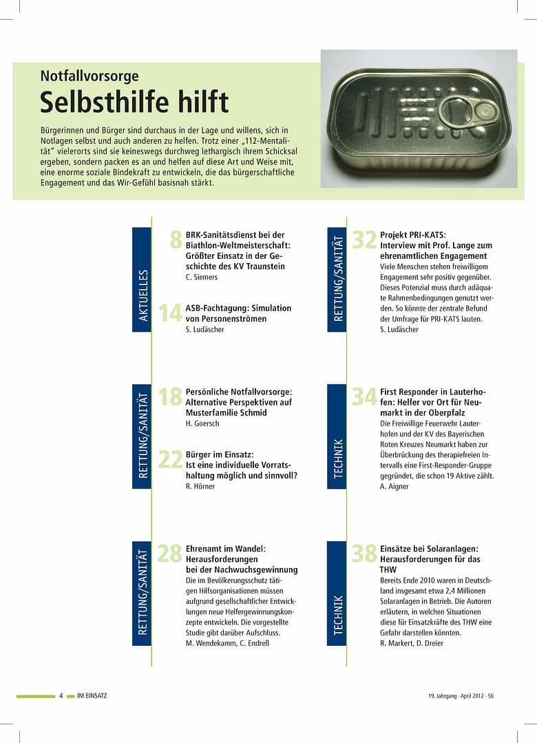 IM EINSATZ 02/2012 - Bürgerschaftliches Engagement und Wir-Gefühl