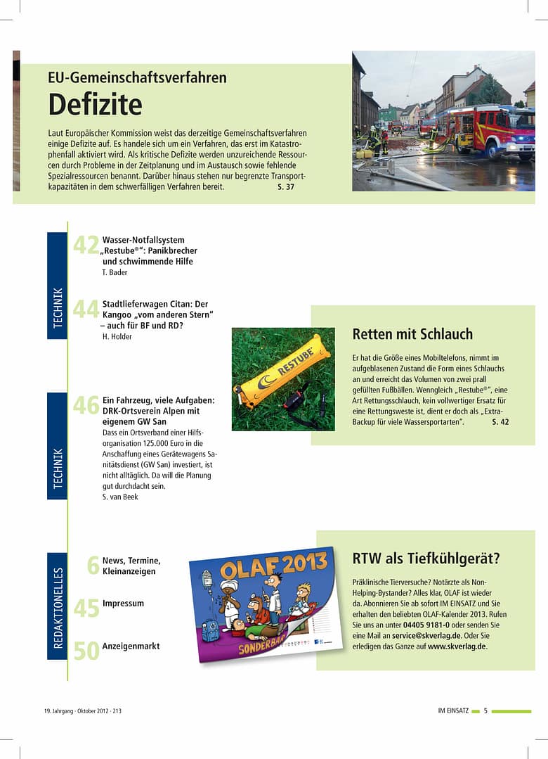 IM EINSATZ 05/2012 - Selbsthilfe als Dauerbrenner