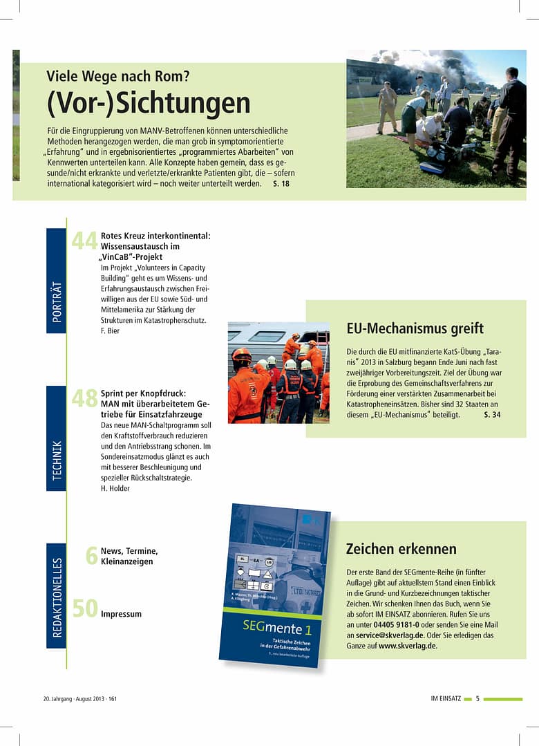 IM EINSATZ 06/2013 - Solidarität im Bevölkerungsschutz