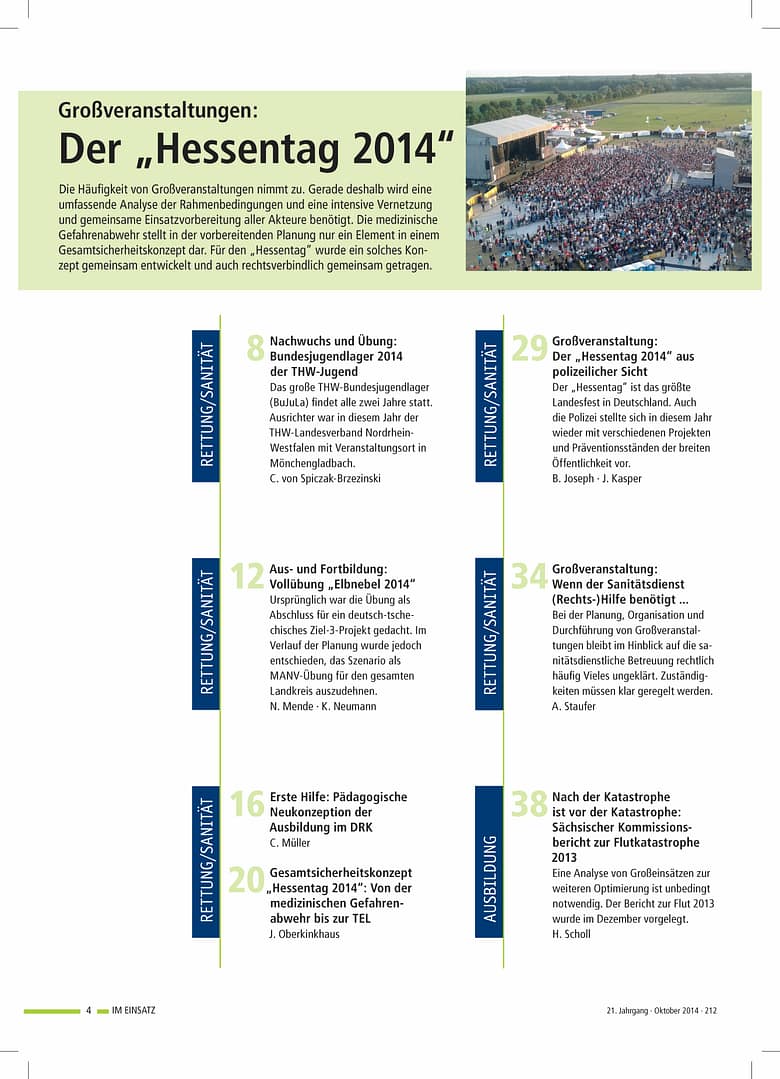 IM EINSATZ 05/2014 - Sicherheitskonzepte müssen gelebt werden