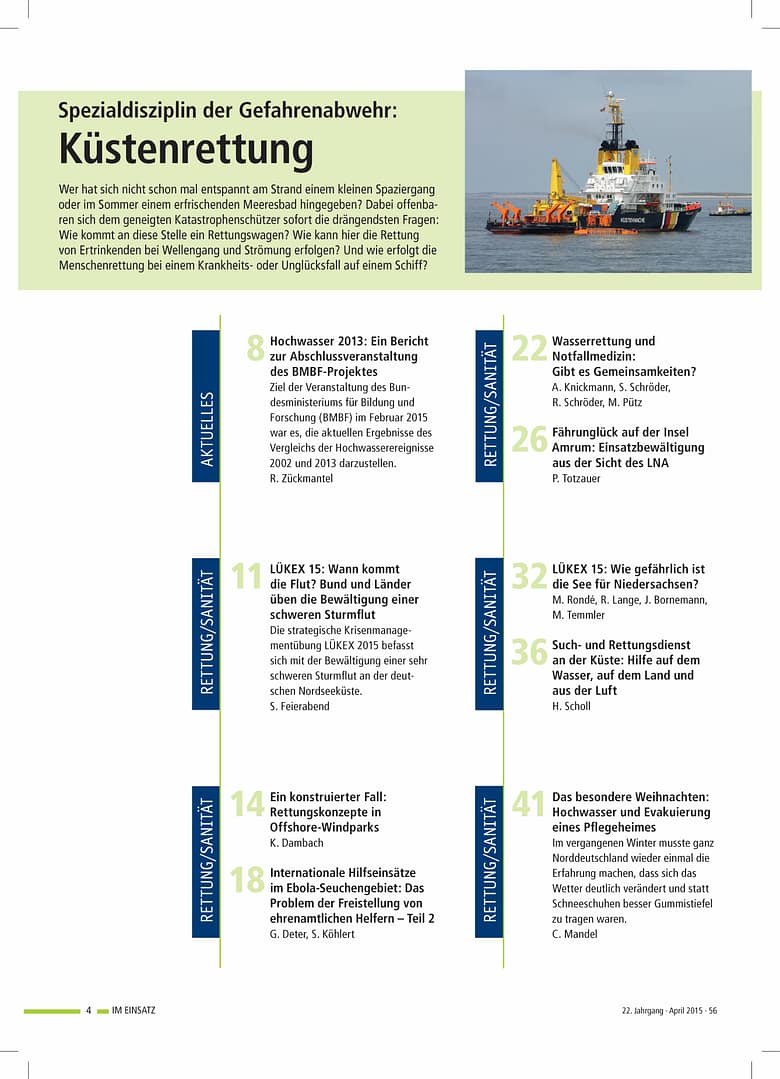 IM EINSATZ 02/2015 - Spezialdisziplin der Gefahrenabwehr