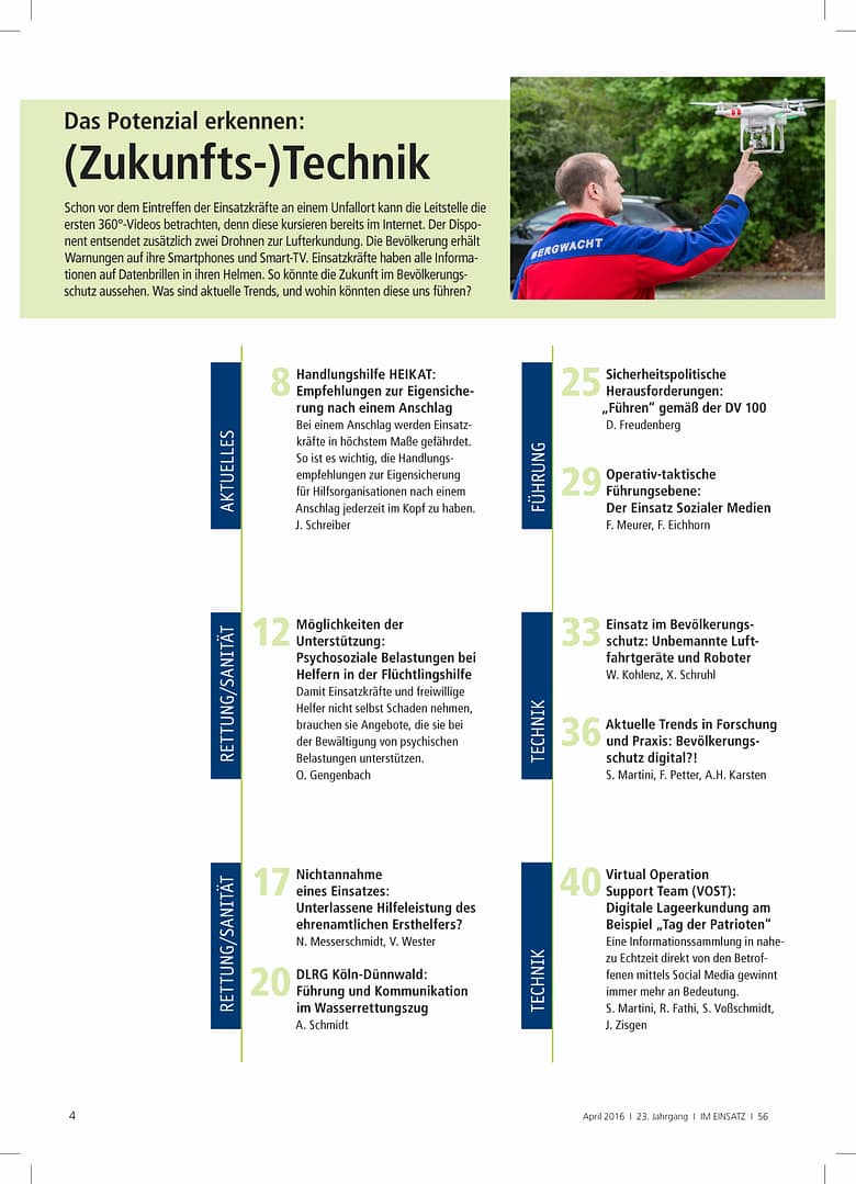 IM EINSATZ 02/2016 - Datenbrillen für den Katastrophenschutzeinsatz?