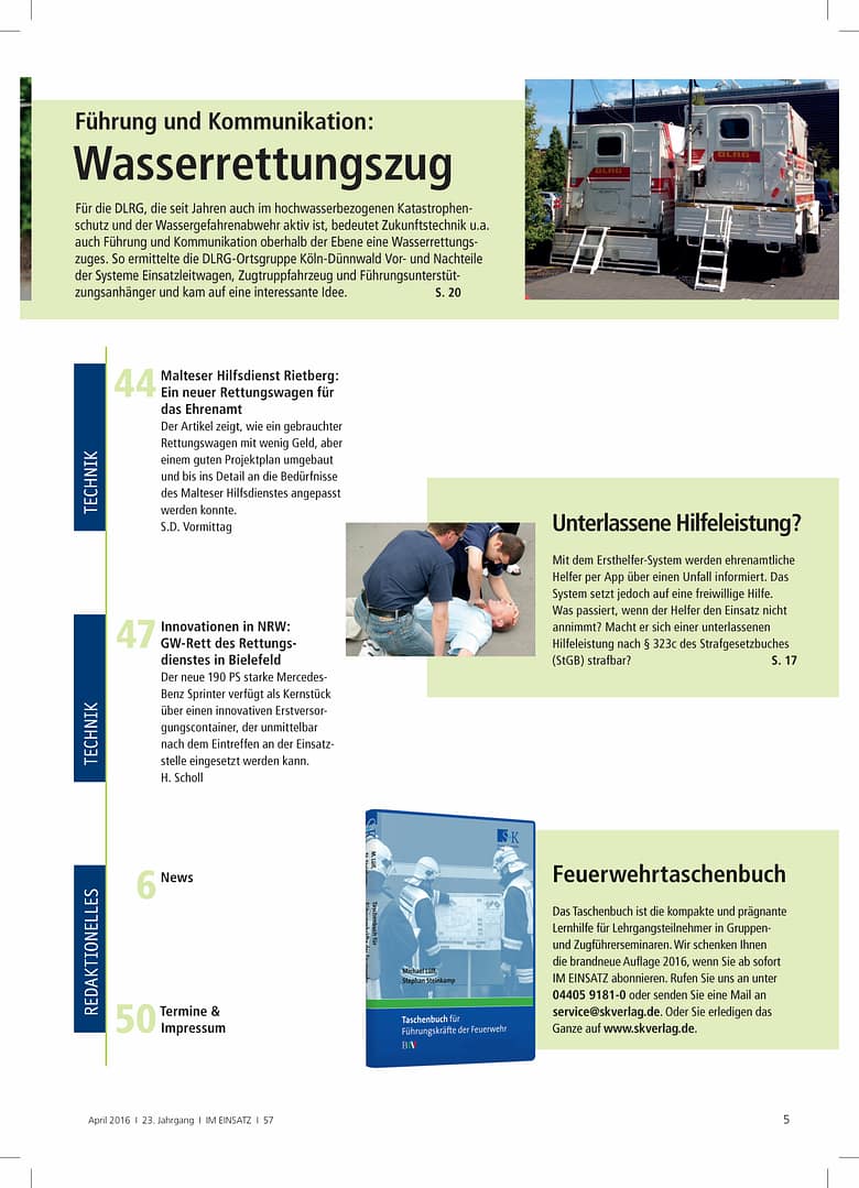 IM EINSATZ 02/2016 - Datenbrillen für den Katastrophenschutzeinsatz?