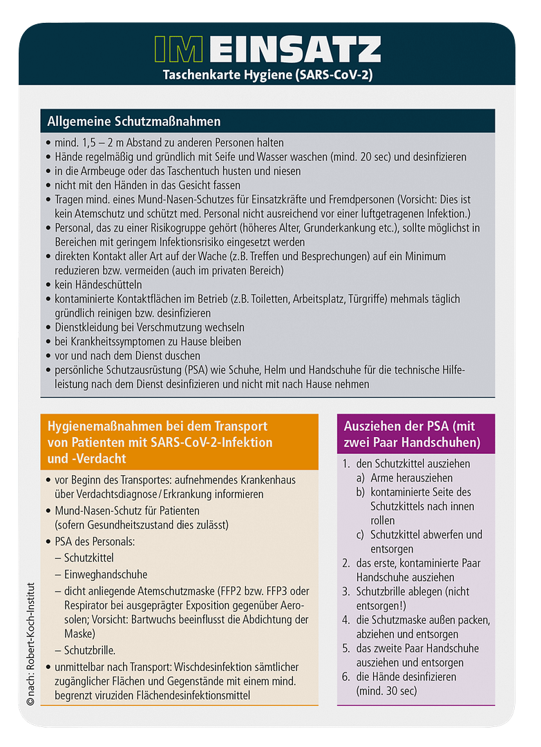 Hygiene im Einsatz - Taschenkarte für Einsatzkräfte im Bevölkerungs- und Katastrophenschutz – Bild 3
