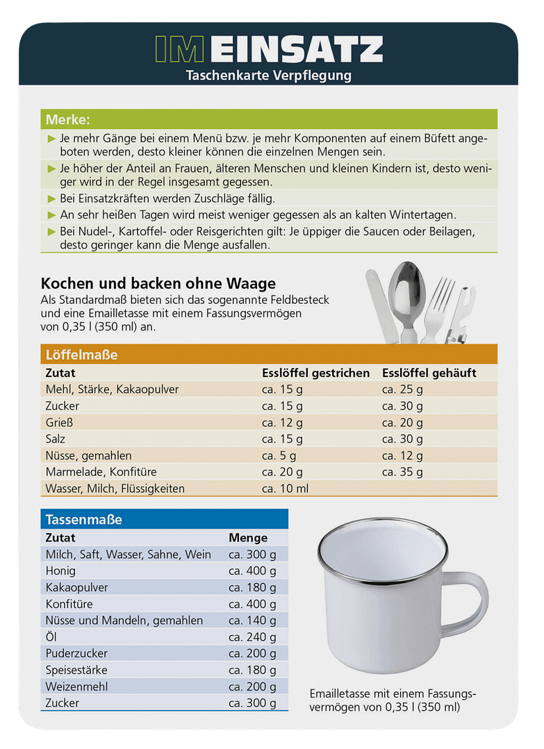 Verpflegung - Taschenkarte für Einsatzkräfte im Bevölkerungs- und Katastrophenschutz – Bild 3