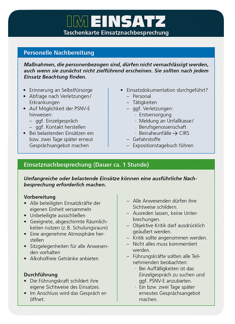 Einsatznachbesprechung - Taschenkarte für Einsatzkräfte im Bevölkerungs- und Katastrophenschutz – Bild 2