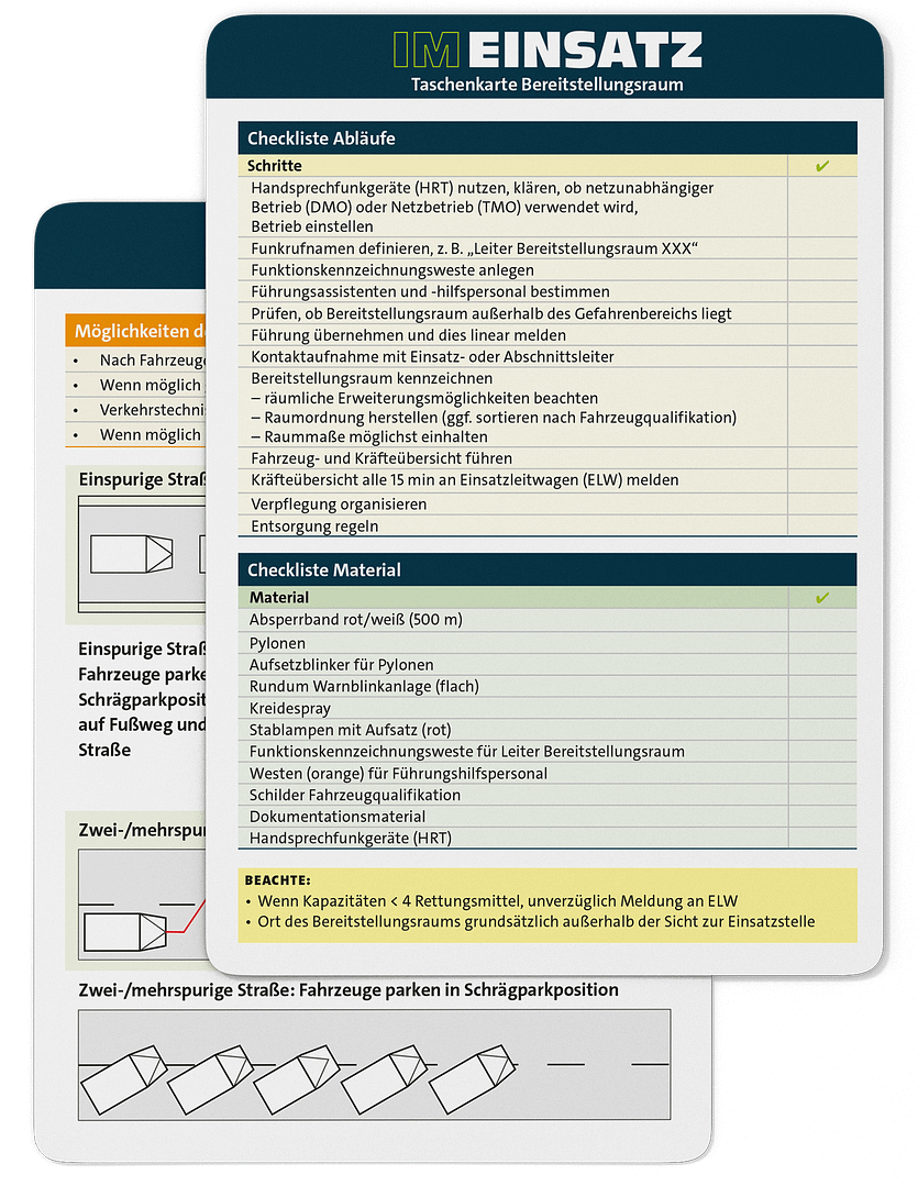 Bereitstellungsraum - Taschenkarte für Einsatzkräfte im Bevölkerungs- und Katastrophenschutz (Bundle)