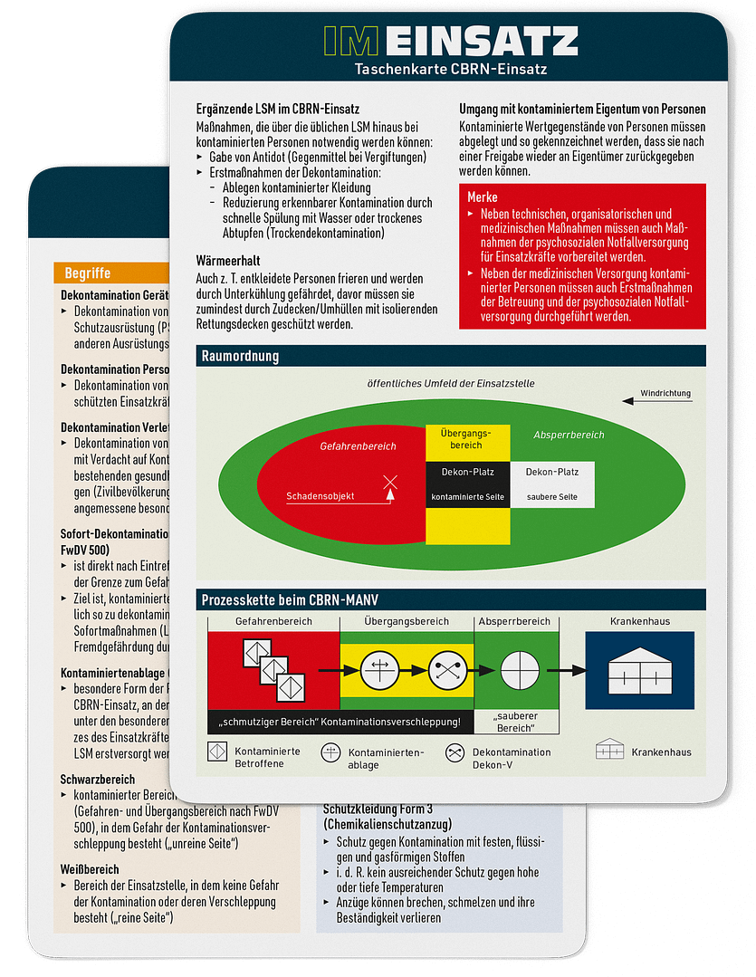 CBRN-Einsatz - Taschenkarte für Einsatzkräfte im Bevölkerungs- und Katastrophenschutz