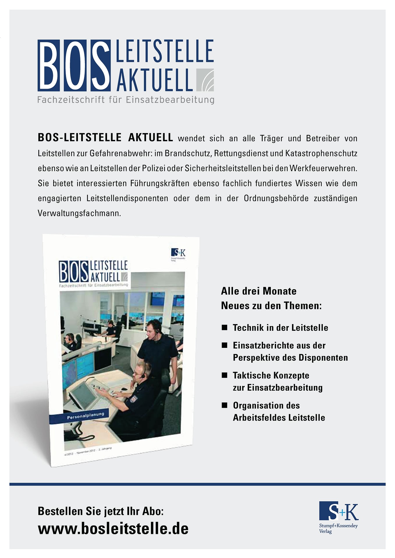 BOS LEITSTELLE AKTUELL 04/2012 - Personalplanung (e-Journal
